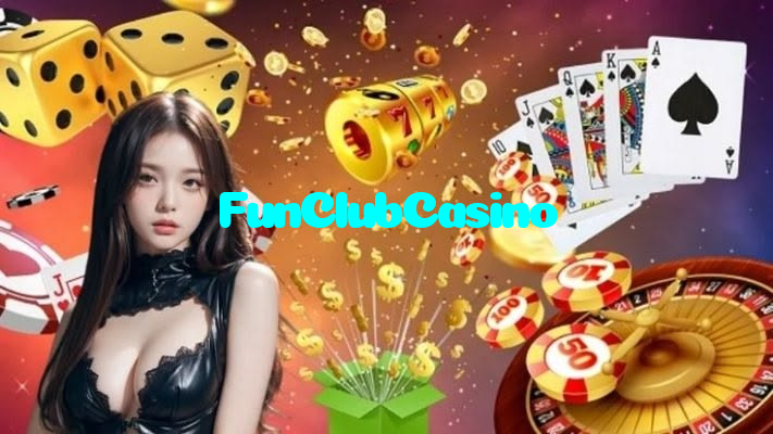 FunClubCasino casino presented on mobile device in Pakistan with slots and live games